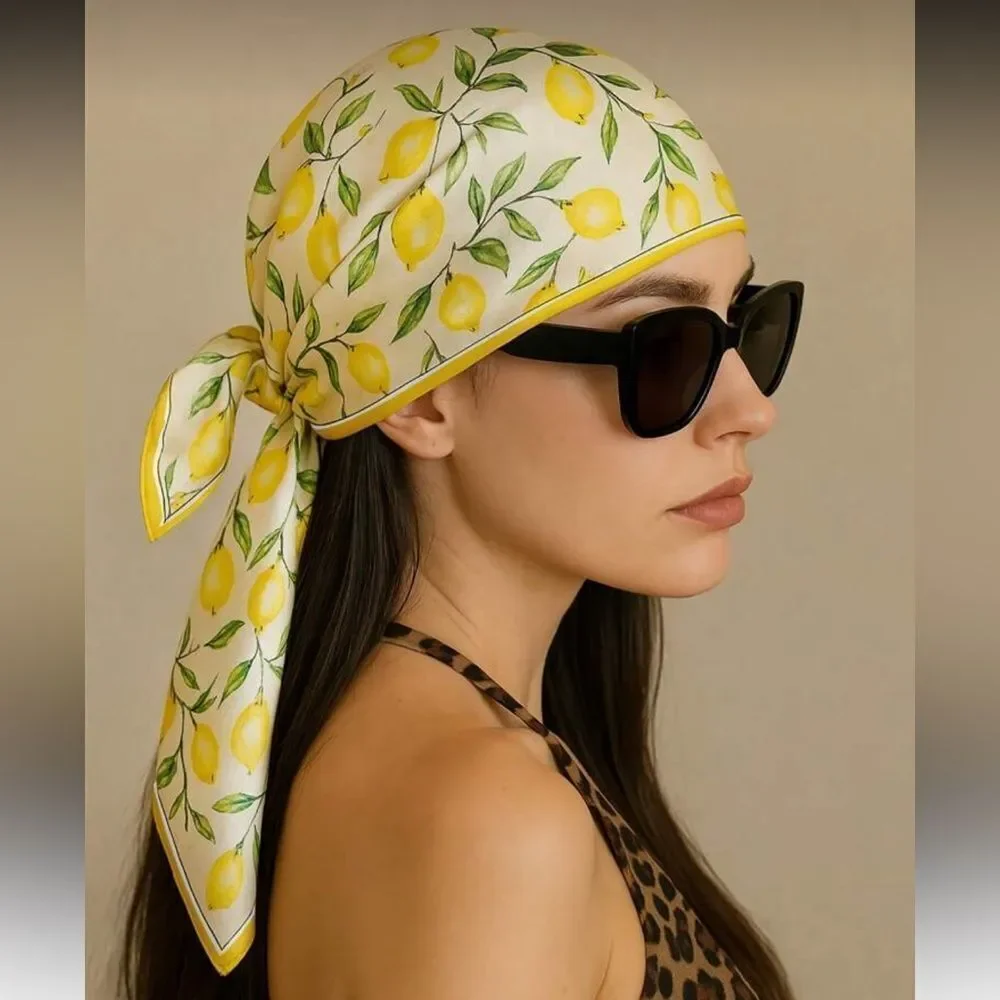 Lemon Print Scarf M553